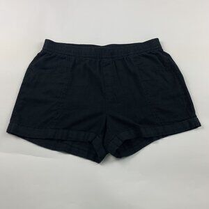 Old Navy Black Linen Blend High Rise Pull On Shorts M